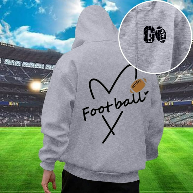 WILLBEST Sudadera con Capucha para Hombre, Estilo Informal, para El Día Del Partido De Fútbol, Holgada, con Diseño Estampado, Cómoda y Cálida, para Uso Diario En Otoño e Invierno. Grande