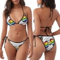thumbnail image 3 of KLL Panda with Sun glasses Print Bikini Set for Women,String Two Piece Halter Top Triangle Bikini Set with Tie Side Bottom Sexy Swimsuit Bathing Suits, 3 of 6