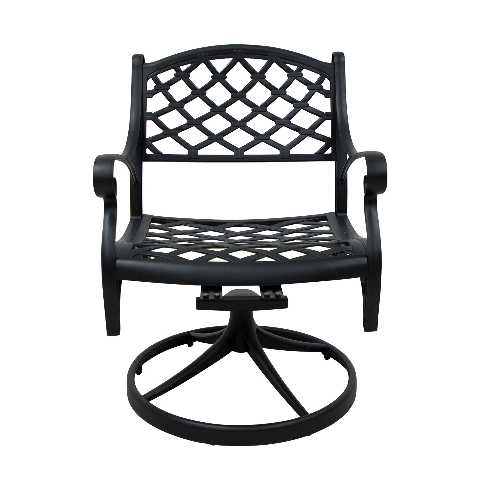 Outdoor Patio Swivel Dining Chair,Swivel Rocker Chairs with High Back Cast Aluminum Frame, Weather Resistant Metal Furniture for Lawn Backyard, Outdoor Dining Rocker Chair for Garden Backyard, Black - image 4 of 7