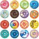 thumbnail image 2 of 2 piezas 1000 pegatinas de donas Decoración de fiesta Recompensa Estímulo del maestro Motivación Paquete grande 16 diseños con alambre perforado (cada uno de 3,8 cm de diámetro), 2 of 5