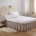 thumbnail image 2 of UniVerse Wrap Around Bed Skirt Three Fabric Sides Elastic Dust Ruffled 18 Inch Tailored Drop,Easy to Install Fade Resistant-Taupe, Twin/Full, 2 of 12