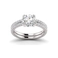 thumbnail image 3 of 2 1/4 Carat TW Women's Moissanite and Natural Diamonds Engagement Ring in 10k White Gold, Size 6.5, 3 of 4