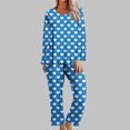 thumbnail image 2 of cfhntfmh Lounge Sets for Women Casual Cute Printed Long Sleeve Crewneck Sleep Shirts Loose Pants Sleepwear 2 Piece Pajama Sets, 2 of 5
