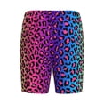 thumbnail image 5 of Easygdp Leopard Neon Rainbow Gradient Men's Short Pajama Pants, Sleep Shorts, Household Pants, Casual Pants with Pockets - 4X-Large, 5 of 9