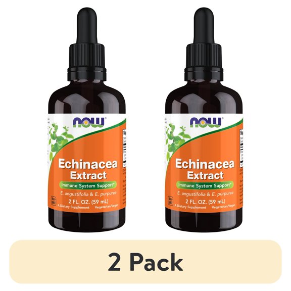 (2 pack) NOW Supplements, Echinacea Extract Liquid with Dropper, Immune System Support*, 2-Ounce