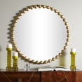 thumbnail image 2 of CosmoLiving by Cosmopolitan 36" x 36" Gold Round Beaded Wall Mirror, 2 of 11
