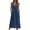 Blue, variant on Women's Crew Neck Sleeveless Button Down Maxi Dress with Pockets Women's Plaid Irregular Long Sleeved Collared Button Up Shirt Jacket Dress With Belt