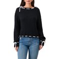 thumbnail image 2 of Lnzyyephy Women's Spring Autumn Knit Sweater Long Sleeve Drawstring Loose Pullover Knitwear, 2 of 9