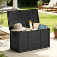 thumbnail image 5 of 75 Gallon Resin Deck Box, Lockable Patio Outdoor Storage Box for Furniture, Garden Tools and Tools Storage, Outside Storage Boxes(Black), 5 of 5