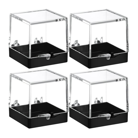 MOVTOTOP Transparent Storage Boxes for Home Strong and Durable Plastic Design with Base 4pcs