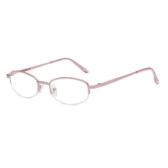 Women Simple Vintage Classic Business Reading Glasses Ultra Light Glasses Eye Protection Anti-fatigue PINK STRENGTH 100