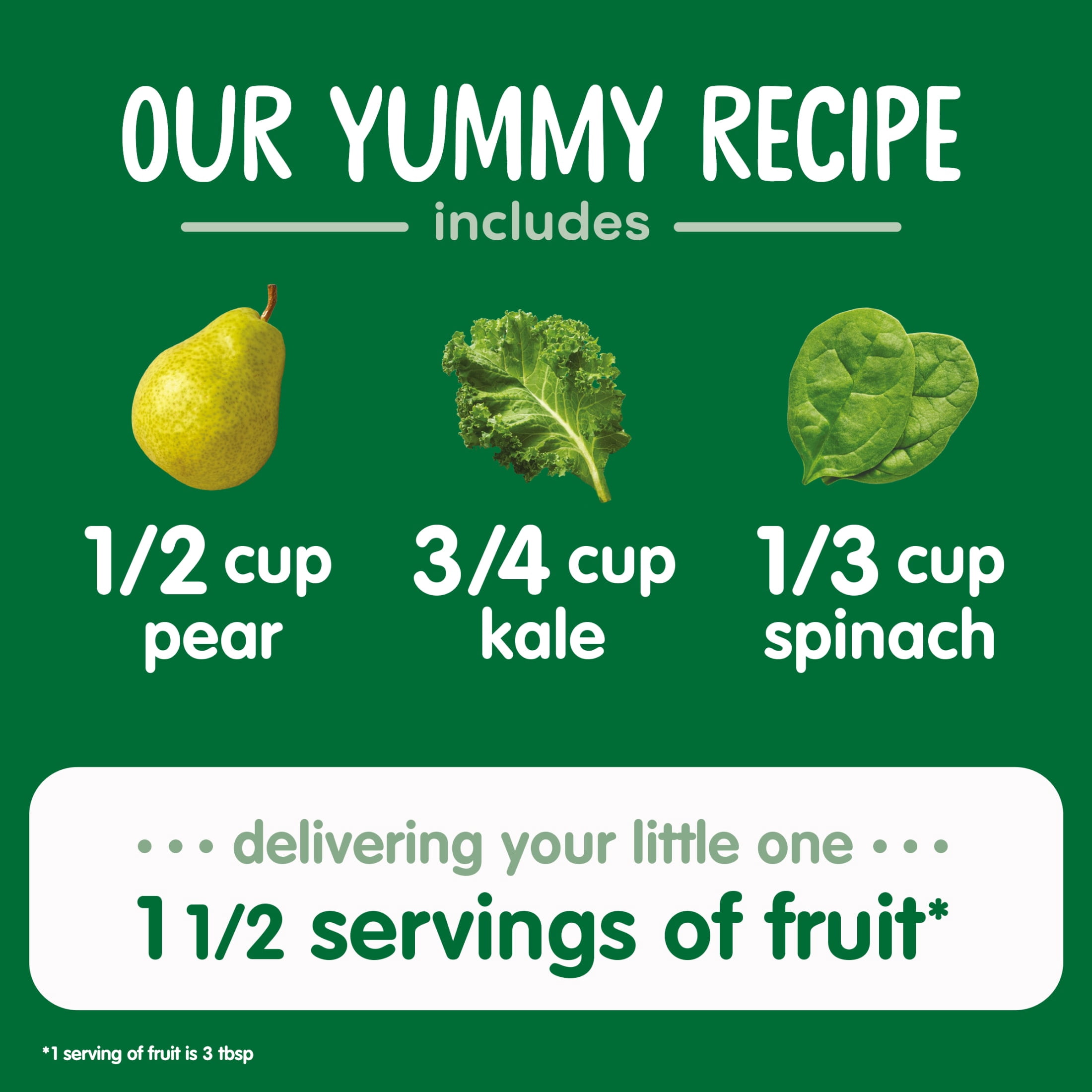 Happy Baby Clearly Crafted, Stage 2 Organic Baby Food, Pears Kale & Spinach, 4 oz. Pouch