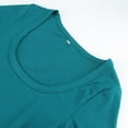 thumbnail image 2 of HSHDLDF Women's Square Neck Long Sleeve Ribbed Slim Fitted Casual Basic Crop Top, 2 of 6