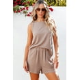 thumbnail image 4 of Versatile Women's Ribbed Two-Piece Set in Smoke Gray - Daily Wear - [ZhiHiMeRi] | (US 8-10)M, 4 of 12