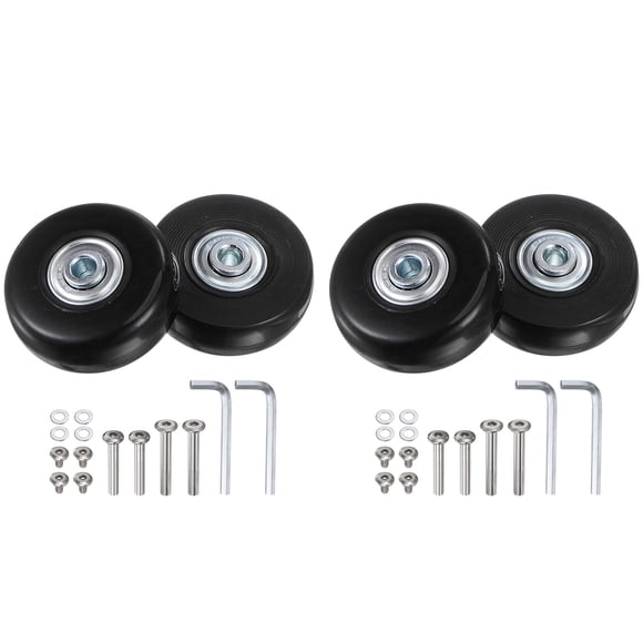 Ruedas de equipaje de reemplazo Uxcell 50x18mm Kits de reparación de ruedas de maleta 4 ruedas de rodamiento de PU para bolsa de carrito, patín en línea