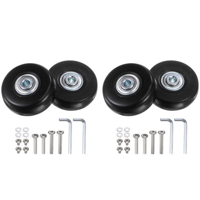 Ruedas de equipaje de reemplazo Uxcell 50x18mm Kits de reparación de ruedas de maleta 4 ruedas de rodamiento de PU para bolsa de carrito, patín en línea