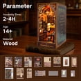 thumbnail image 6 of BELEEV Book Nook Kit,DIY Miniature House Kit for Adults,Magic Academy 3D Wooden Puzzle with LED Lights,Miniature House Bookshelf Decor Bookend Gift for Adults Teens - Magic Academy, 6 of 8