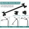 thumbnail image 5 of All Metal Dual Square Shower Head Combo, Rain Shower Head with Handheld Shower Wand and Extra Long Flexible Hose (Matte Black), 5 of 8