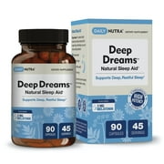 Deep Dreams Natural Sleep Aid by DailyNutra - Deep, Restful Sleep - Non-Habit Forming Sleeping Supplement | with Melatonin, L-Tryptophan, Valerian, GABA, Chamomile, & Passionflower (90 capsules)