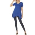thumbnail image 2 of White Mark Short Sleeve Swing Tunic Top, Women's, S-XL, 2 of 6