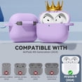 thumbnail image 2 of Funda de Silicona Suave para AirPods 4 de 2024 con Cierre Magnético y Kit de Limpieza Incluye Llavero para Hombres y Mujeres en Color Morado, 2 of 7