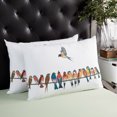 thumbnail image 3 of Waterproof Outdoor Throw Pillows with Inserts 12"x20" Set of 2, Birds Soft Decorative Pillowcases for Couch Bedroom, Watercolor Bird Vintage Pillow Covers for Sofa Living Room, 3 of 8