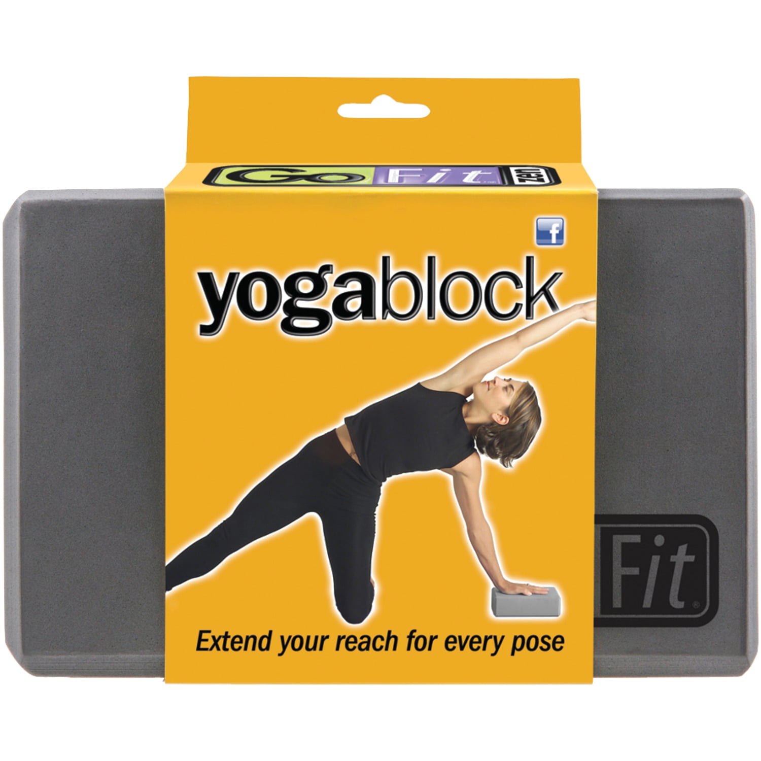 GoFit GF-YOGA-G Yoga Mat (Gray) & GF-YB-GY Yoga Block