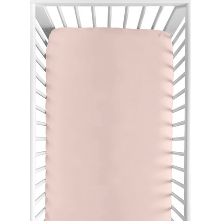 UPC: 0846480098416 | Solid Blush Pink Fitted Crib Sheet for the Peony Floral Garden Collection Girl by Sweet Jojo Designs