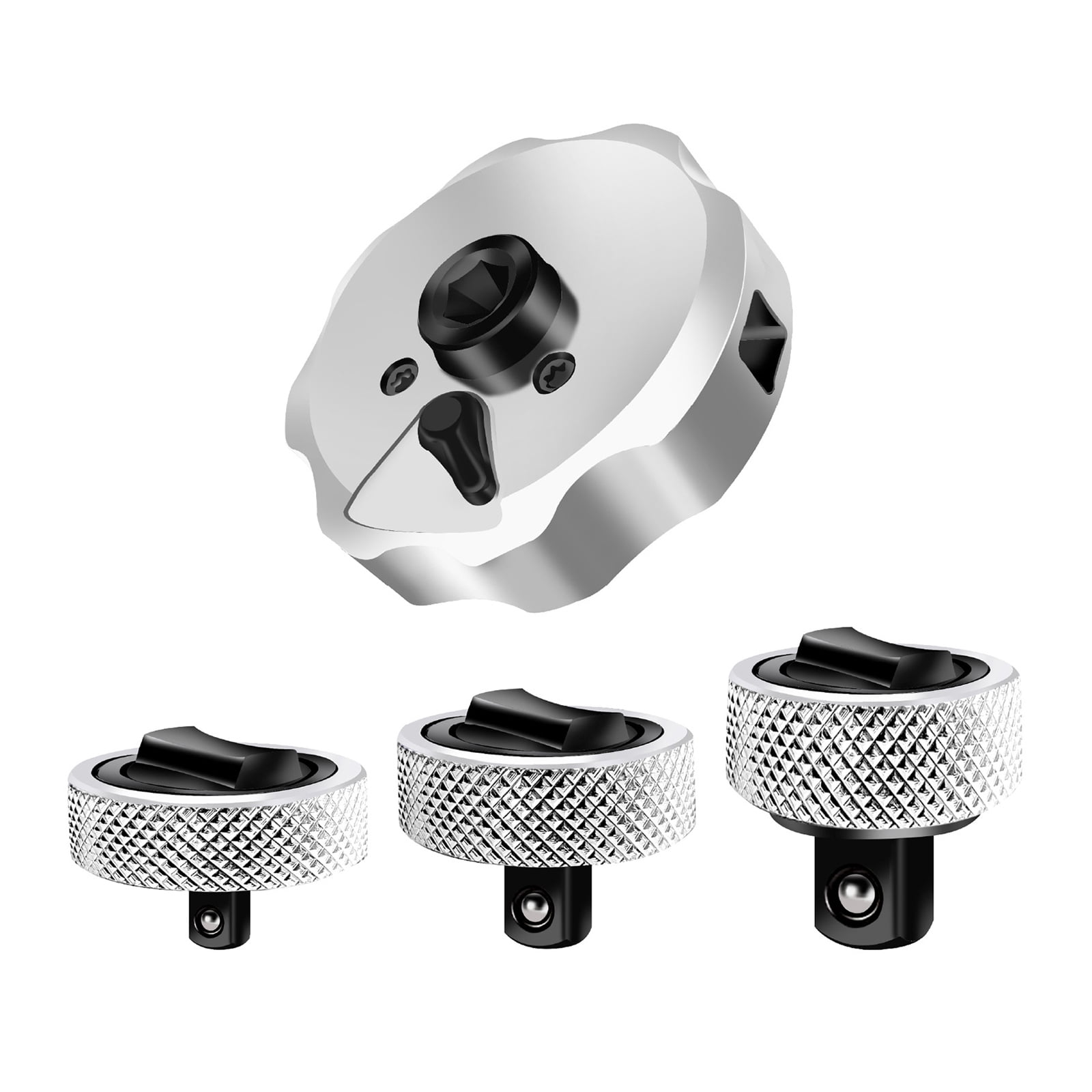 MultiSize Ratcheting Wrench Set 4Piece Compactly Ergonomic Design Corrosions Resistant For Tight Access Area Tool