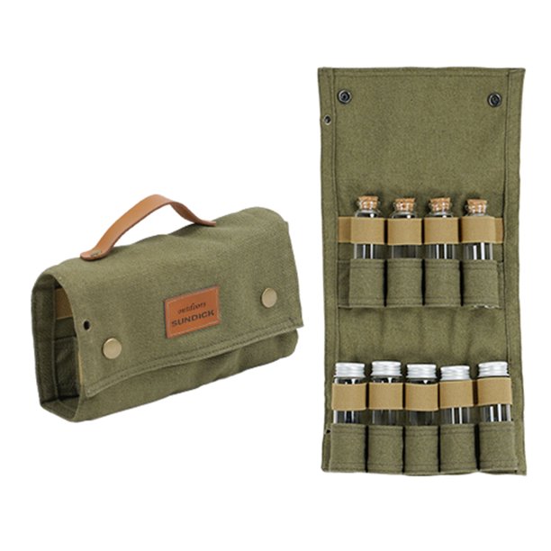 Contenedores Especias WDOplteas para Acampar con Botellas Portátiles Verde Militar
