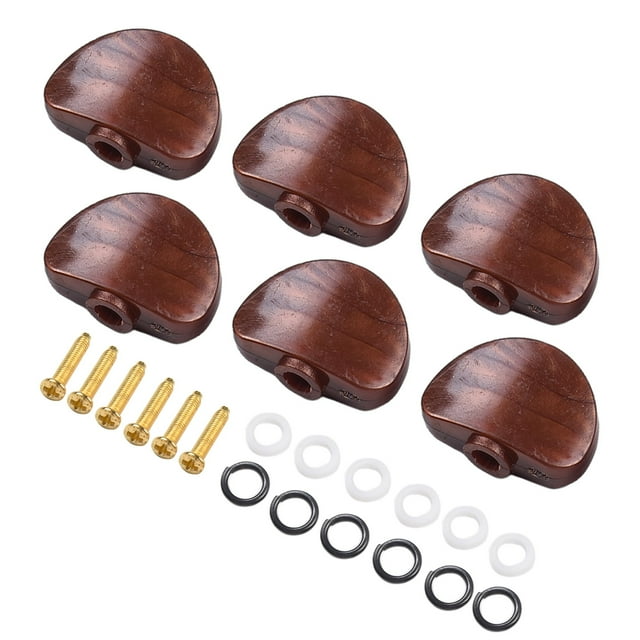 Mosiee 6Pcs Classical Folk Electric Guitar Tuning Knobs Tuning Peg Machine Head Knob W/ Screws Guitar Tuning Pegs Buttons