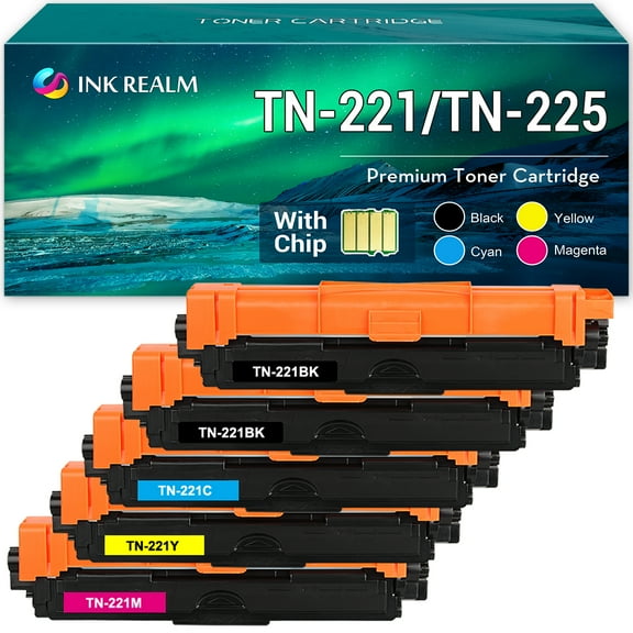Cool Toner 5-Pack Compatible Toner for Brother TN-221 TN-225 TN-221BK TN 225 use with MFC-9340CDW MFC-9130CW HL-3170CDW MFC-9330CDW HL-3140CW Printer Ink (2*Black, 1*Cyan, 1*Magenta, 1*Yellow)