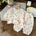 thumbnail image 2 of TOWED22 Baby Boy Waffle Clothes Fall Winter Long Sleeve Sweatshirt with Pants Set Toddler Cute Truck Embroidery Outfits Size:3-4 Y,Color:Orange, 2 of 5