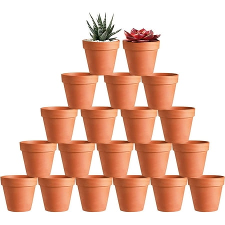 3 inch Plant Nursery pots Number of Items in a 20 Pack, with Drain, Succulent Seedling Planter, use with Indoor, windowsill, Terra Cotta red Flower pots Wedding Decoration Best Gift for Aunts
