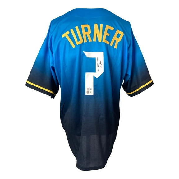 Trea Turner Philadelphia Signed Alternate Blue Baseball Jersey BAS ITP