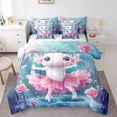thumbnail image 1 of Erosebridal Girls Axolotl Bedding Full Size 7pcs, Stars Print Reversible, Soft, 1 of 1