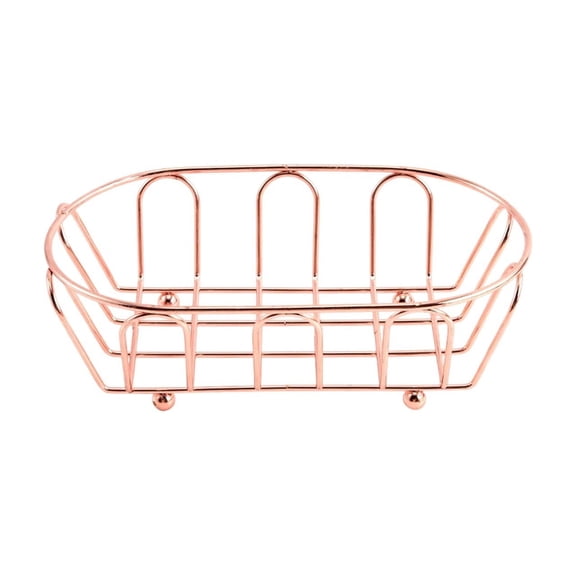 Avdolw Metal Mesh Food Serving Tray - Durable Stainless Steel Snack Organizer for Chips, Chicken, and Bread - Perfect for Home Dining, Diner, and Catering Spaces,Rose Gold