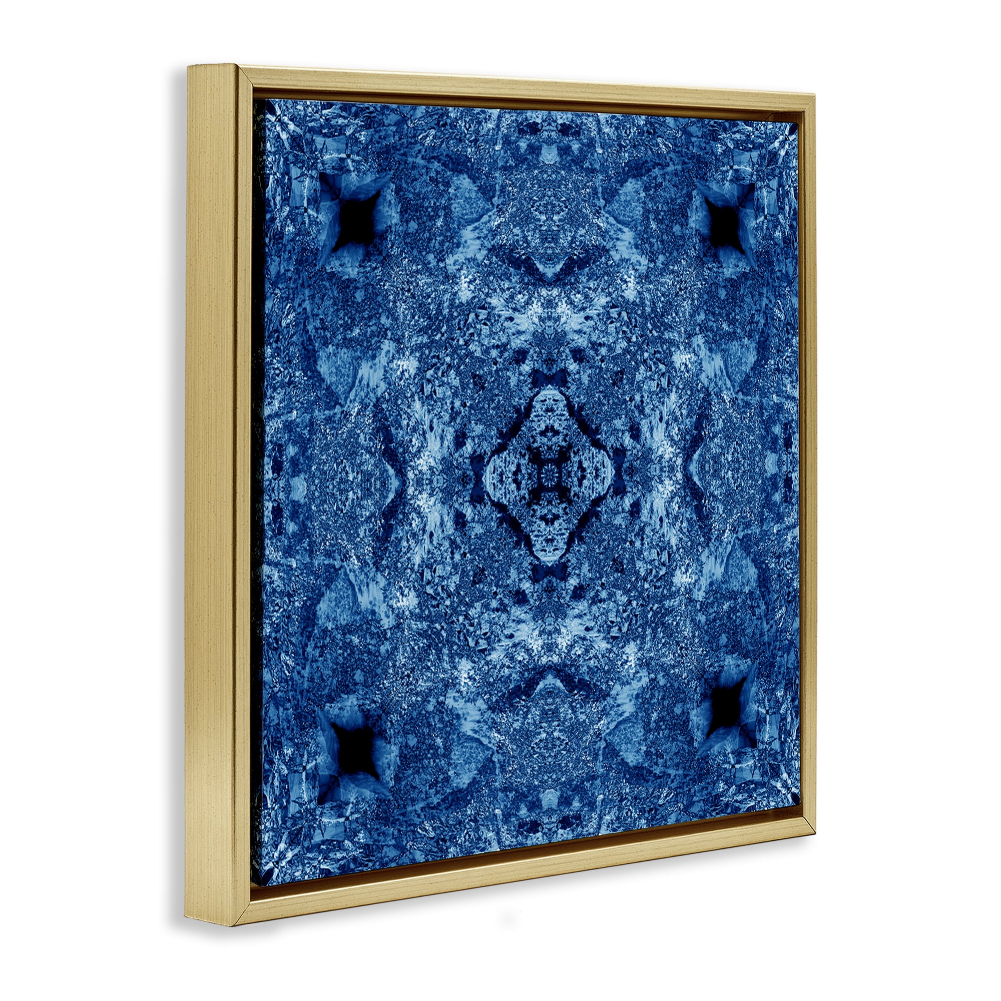 Stupell Industries Detailed Mosaic Motif Abstract Painting Gold Floater Framed Canvas Art Print Wall Art, 18 x 18
