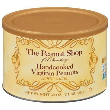 The Peanut Shop of Williamsburg Handcooked Virginia Peanuts, Lightly Salted - 32 oz. Tin