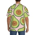 thumbnail image 3 of Lsque Cute Avocado print Men's Cuban Collar Short Sleeve Shirt Summer Beachwear Casual Button Down Fashionable Vacation Leisure Shirt-Medium, 3 of 7