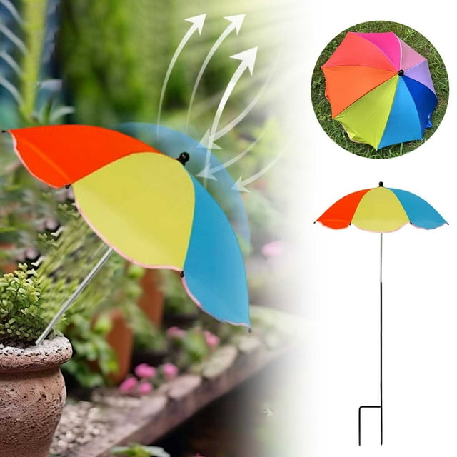 Parasol d'Ombrage Extérieur Protecteur Amélioré pour Plates-Bandes avec Angles Réglables, Housse d'Ombre Solaire Robuste pour Pot, Dôme en Métal Durable et Polyester