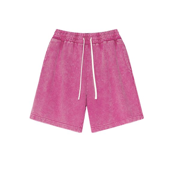 Jalioing Womens Cotton Shorts Casual Solid Color Elastic Waist Drawstring Shorts Loose Basic Summer Lounge Shorts
