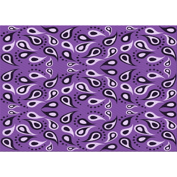 Ahgly Company Indoor Rectangle Patterned Heliotrope Purple Area Rugs, 5' x 7'