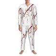 thumbnail image 3 of Balery Bloody Hand Pijama para Hombre de Dos Piezas con Manga Larga, Conjunto de Dormir y Descanso Suave con Bolsillos-XX-Large, 3 of 7