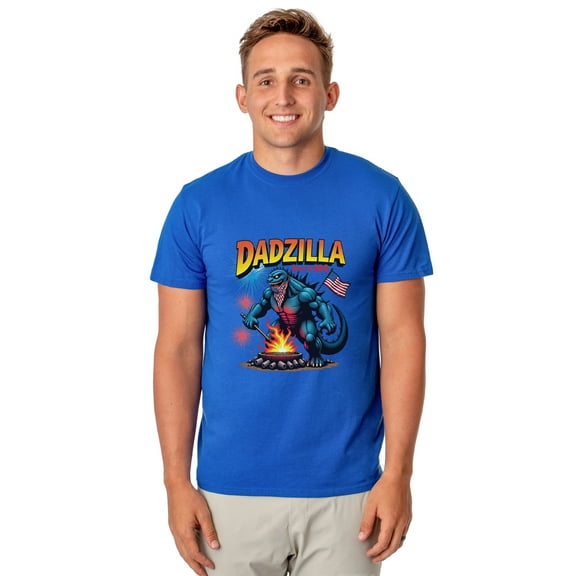 Men's Dadzilla Born To BBQ Patriotic Funny T-Shirt For Adults
