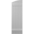 thumbnail image 5 of Ekena Millwork 17 1/2"W x 81"H Americraft Five Board (2 Batten) Exterior Real Wood Joined Board-n-Batten Shutters w/ Elliptical Top (Per Pair), Primed, 5 of 10