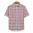 thumbnail image 3 of Vintage Plaid Beach Shirt Red And Blue Hawaiian Casual Shirts Men Vintage Blouses Short Sl, 3 of 5