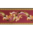 thumbnail image 3 of Dundee Deco BD3204 Peel and Stick Abstract Damask Scroll Magenta Burgundy Wallpaper Border Retro Design Roll 33 ft x 4 in 10m x 10cm Self Adhesive, 3 of 4