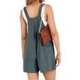 thumbnail image 6 of Douhoow Shorts Overalls for Women Sleeveless Solid Loose Jumpsuits Baggy Romper with Pockets, 6 of 9