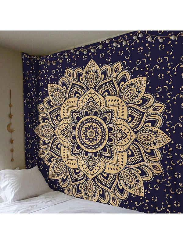 Indian Mandala Tapestry Hippie Wall Hanging Bohemian Cotton Bedspread Dorm Decor 